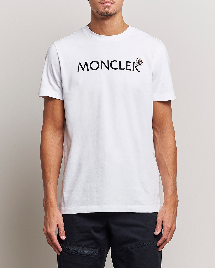 Moncler Lettering Logo T Shirt White at CareOfCarl