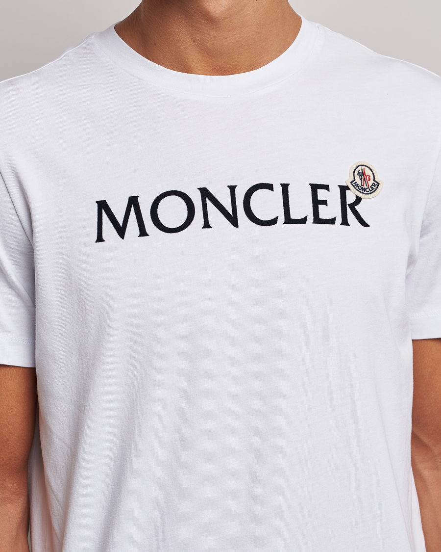 Moncler Lettering Logo T-Shirt White at CareOfCarl.com