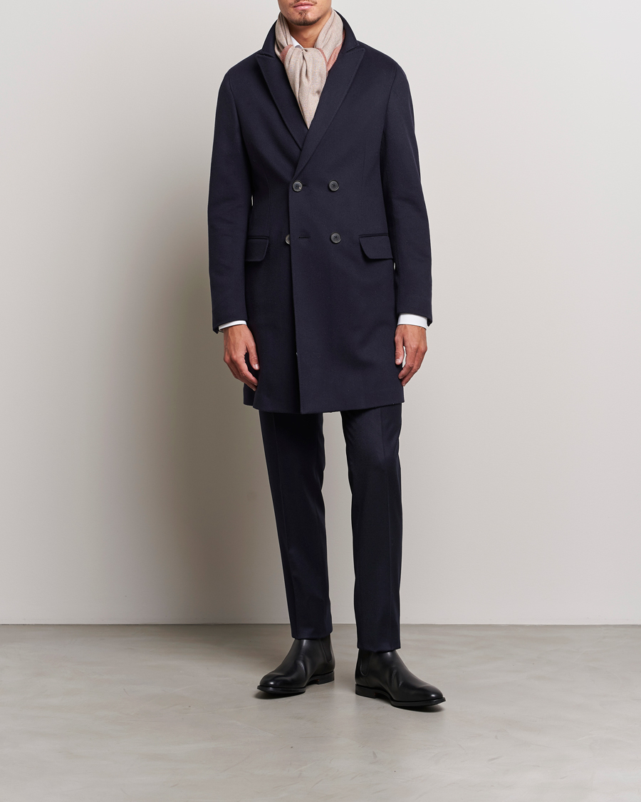 Navy double breasted coat on sale mens