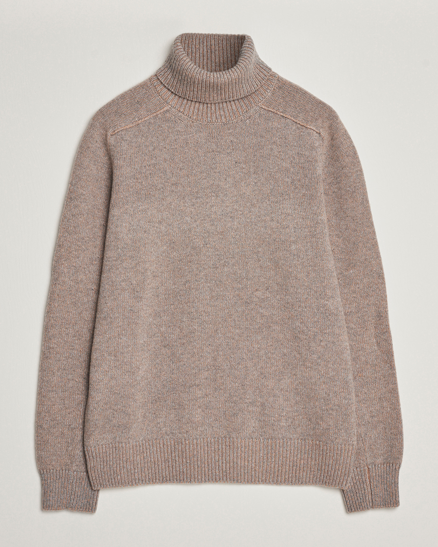 Zegna 5 Gauge Cashmere Rollneck Beige Melange at CareOfCarl.com