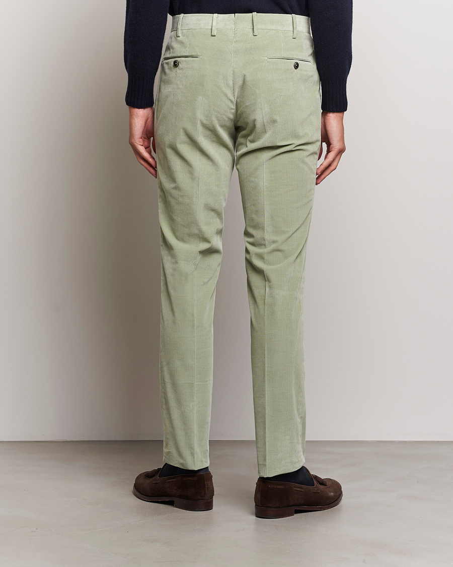 PT01 Slim Fit Pleated Corduroy Trousers Mint at CareOfCarl.com