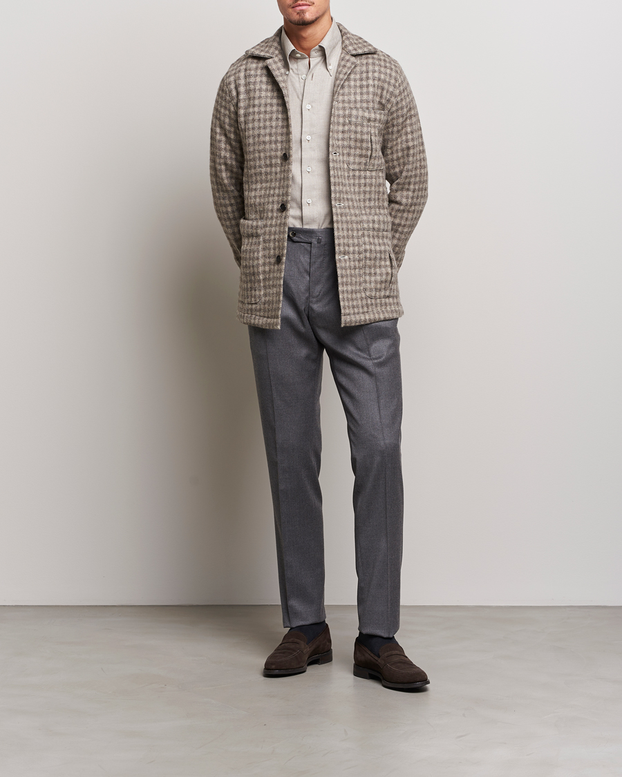 100Hands Fox Brothers Checked Wool Travellers Jacket Brown at CareOfCarl