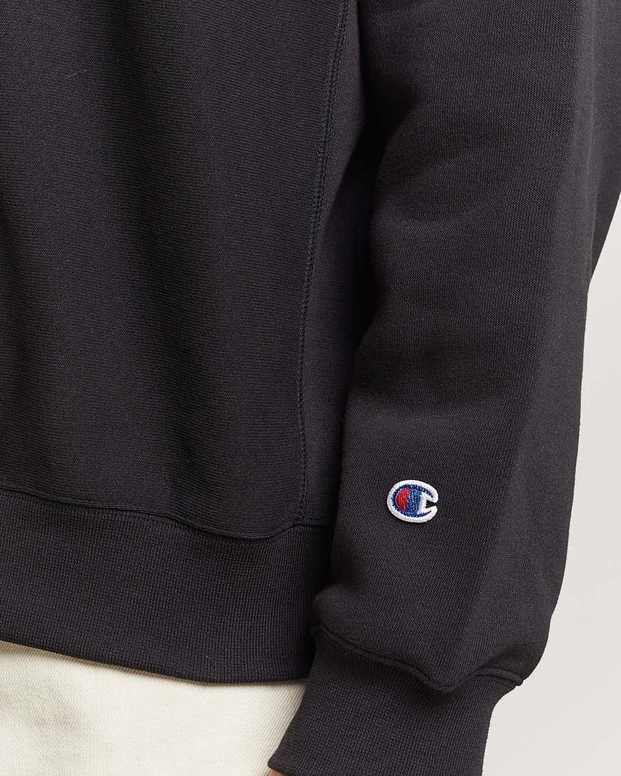 Champion black reverse hot sale weave crewneck sweatshirt