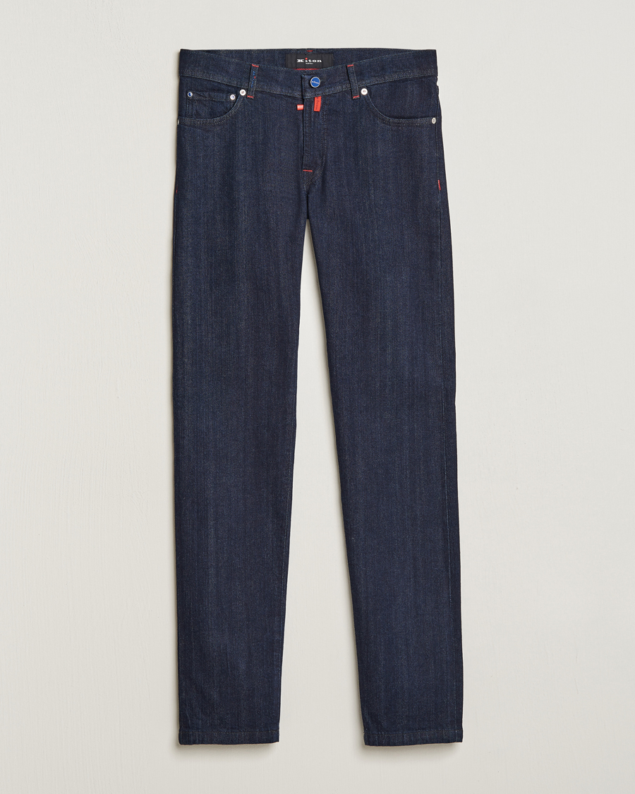 Kiton Slim Fit Stretch Jeans Dark Blue Wash at CareOfCarl.com