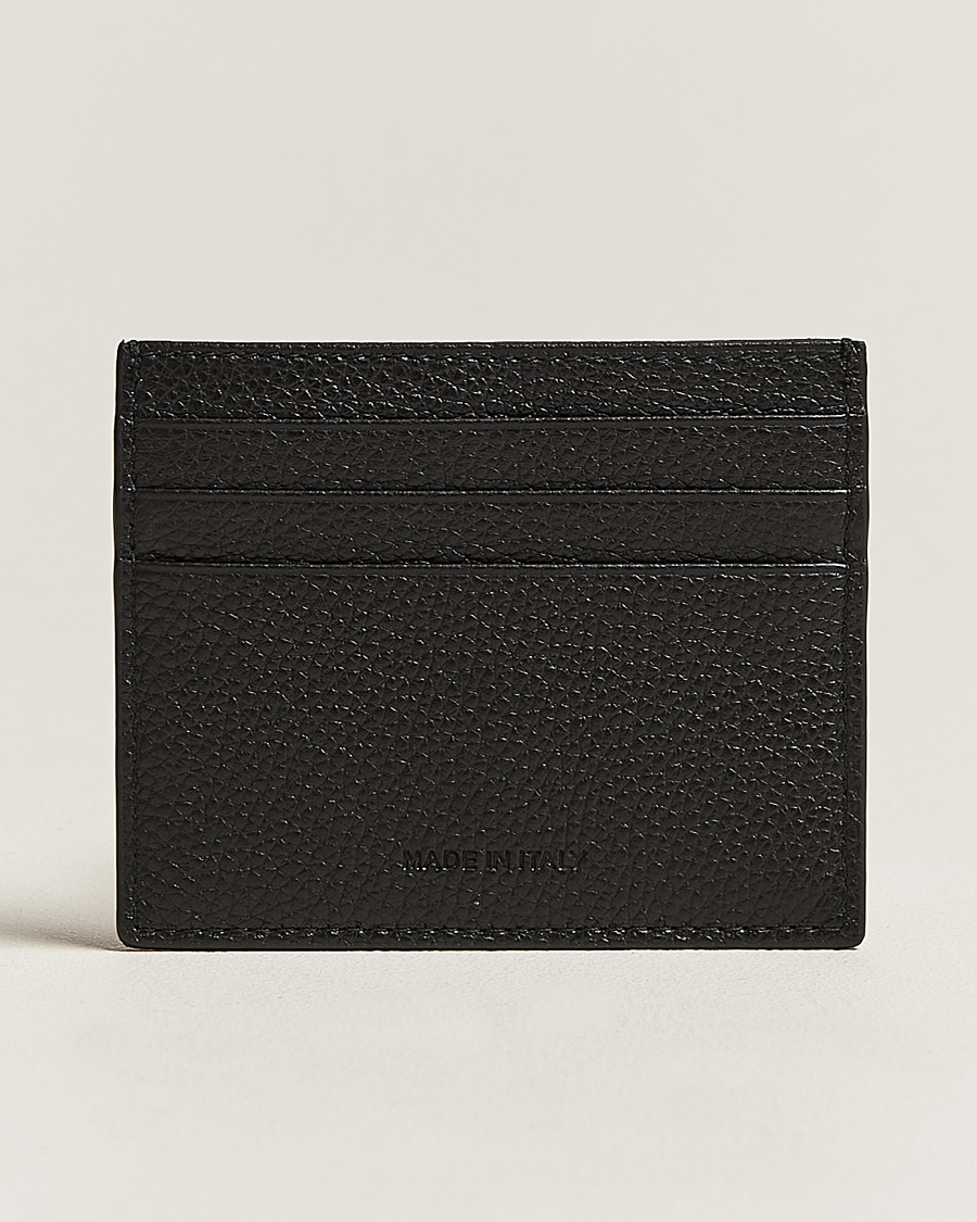 Saint Laurent Star Embossed Leather Credit Card Holder - Black