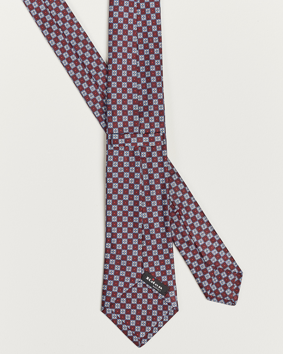 Regular Burgundy Tie with Micro Geometric Print