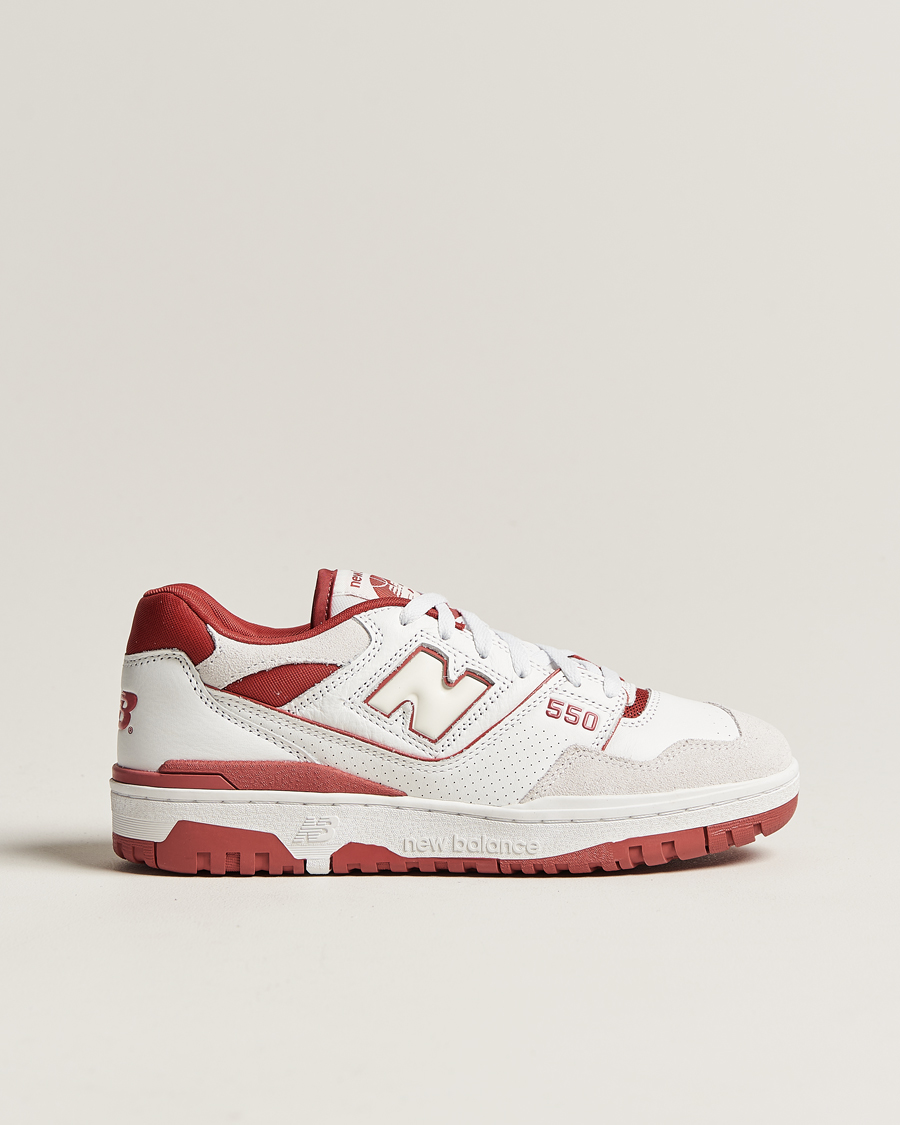 New Balance 550 Sneakers White/Red at CareOfCarl.com