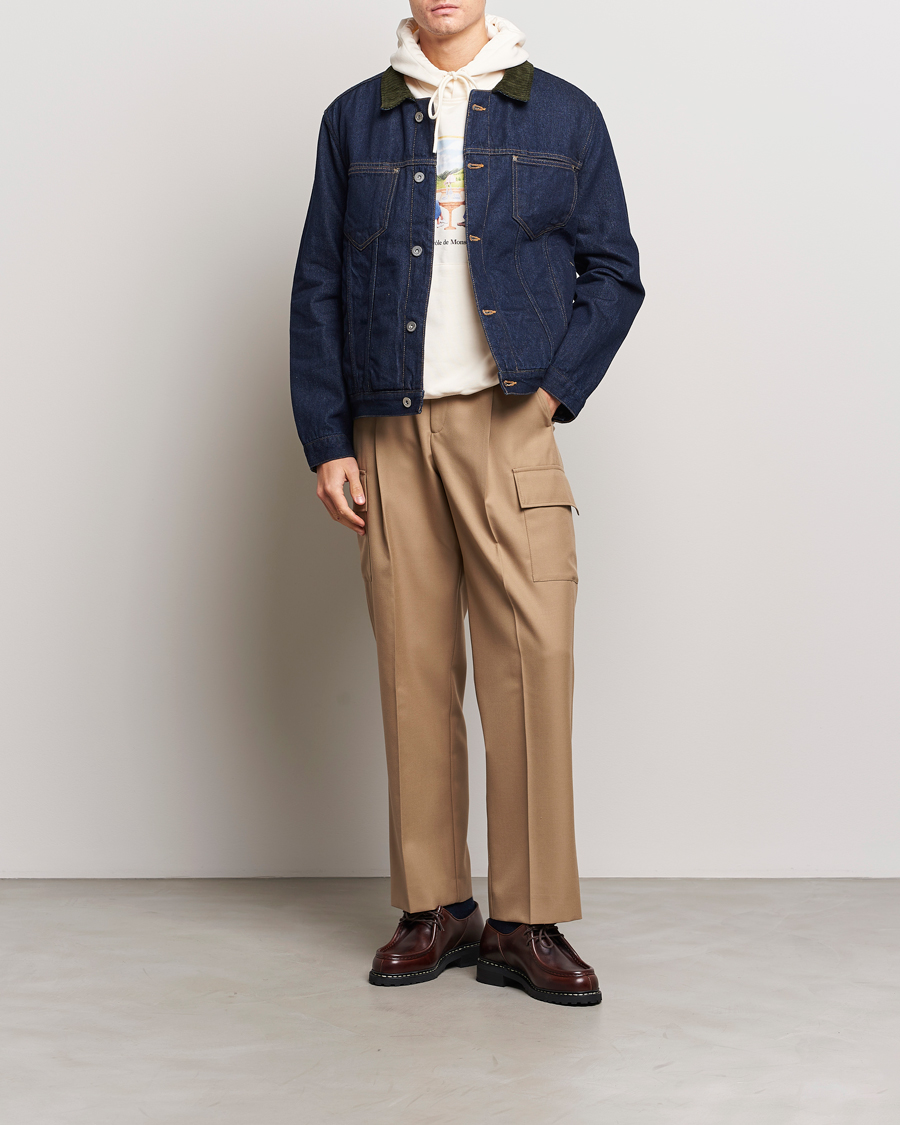 Men | Trousers | Drôle de Monsieur | Flannel Cargo Pants Beige