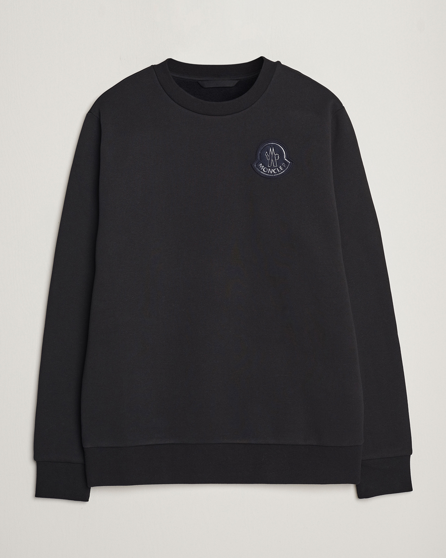 Moncler Tonal Patch Logo Sweatshirt Black at CareOfCarl.com