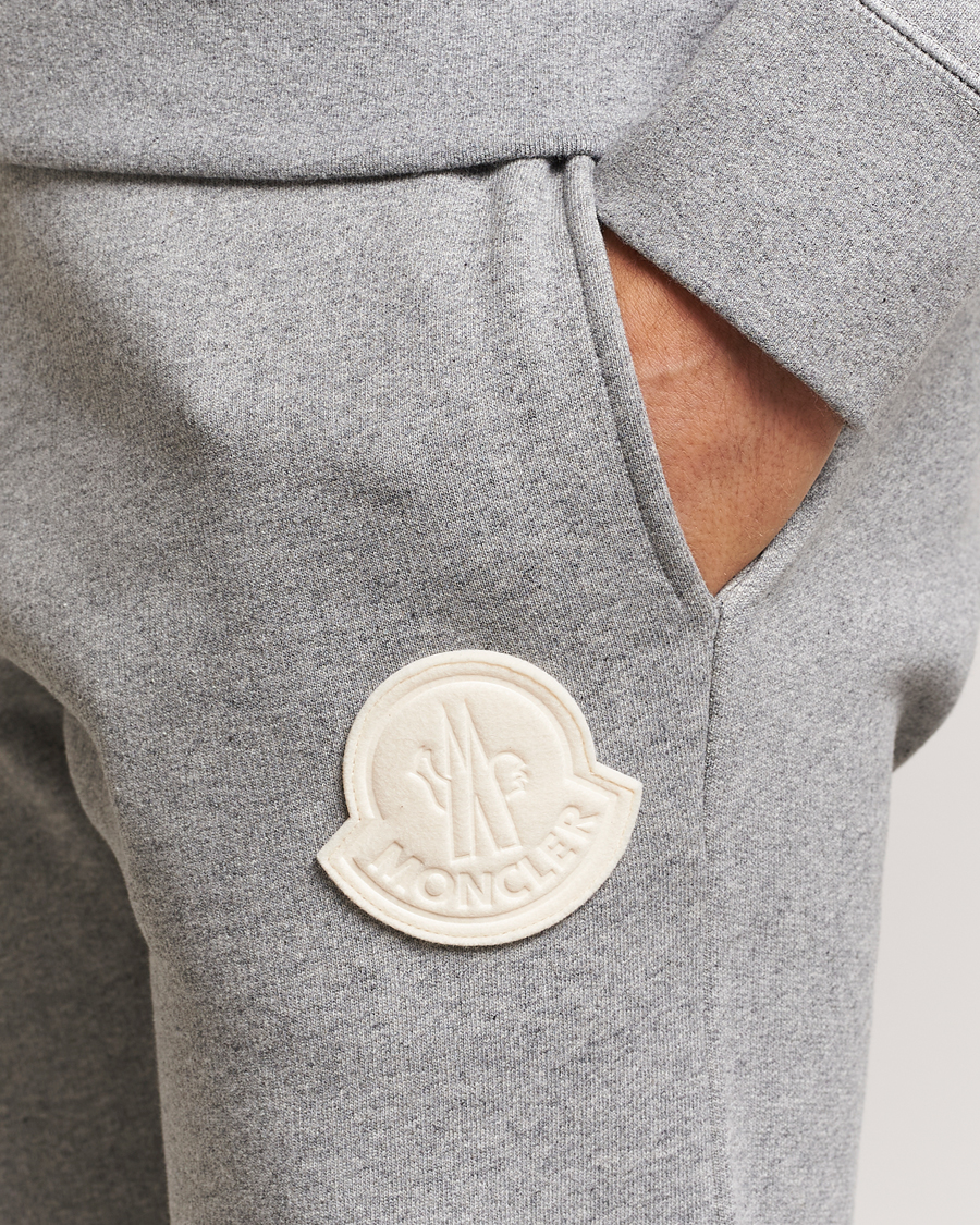 Moncler Patch Logo Sweatpants Light Grey at