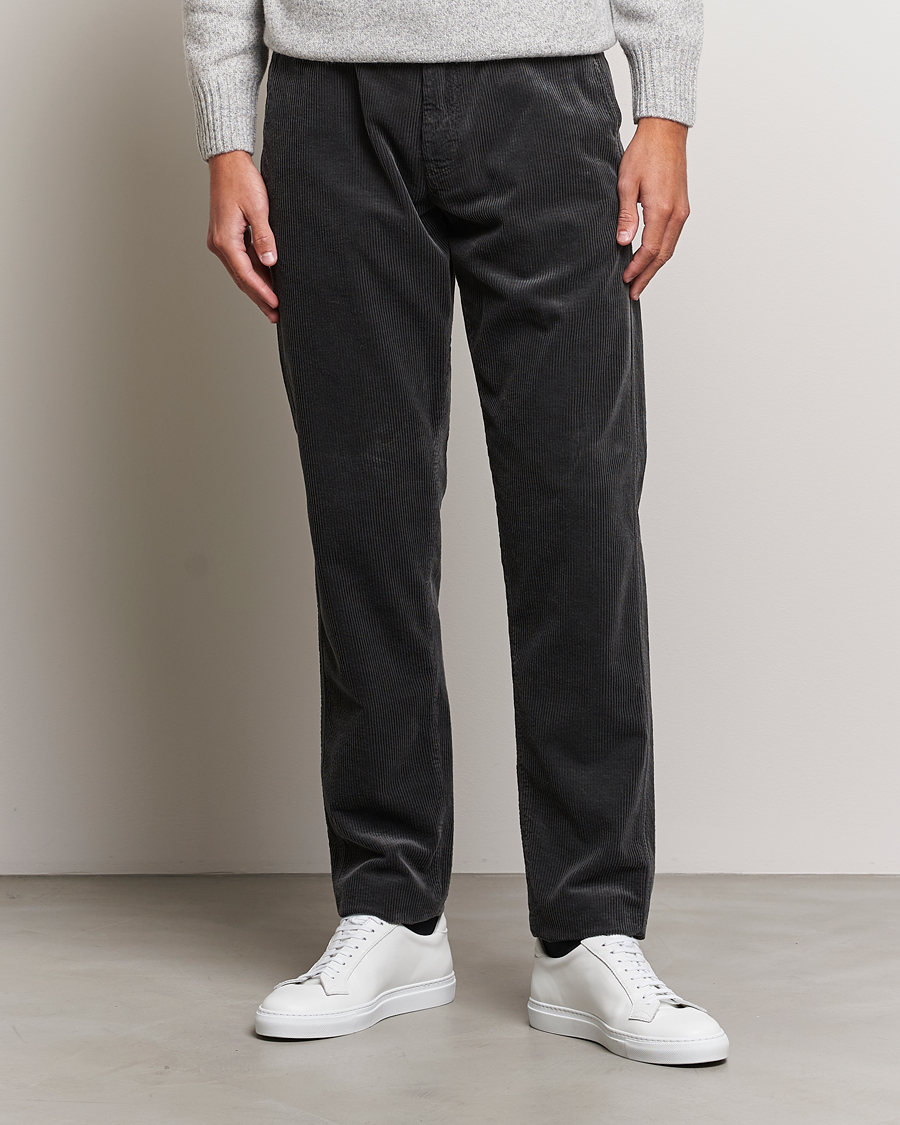 MARCO PESCAROLO corduroy trousers 'Slim 80' dark grey | BRAUN Hamburg
