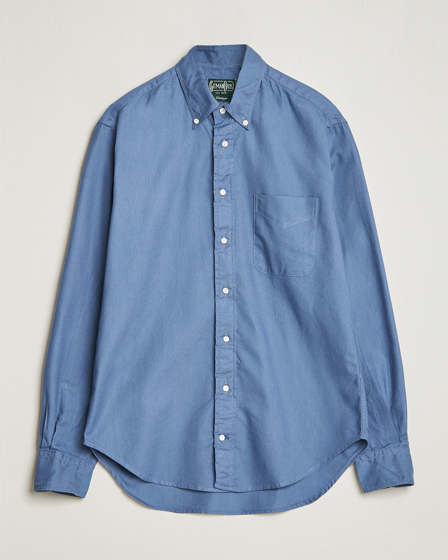 Gitman Vintage Button Down Hopsack Shirt Blue at CareOfCarl.com