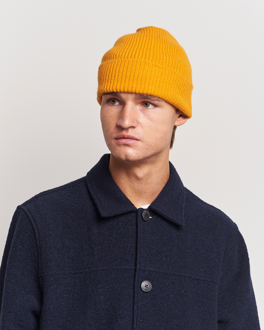 Men |  | Le Bonnet | Lambswool/Caregora Beanie Orange Peel