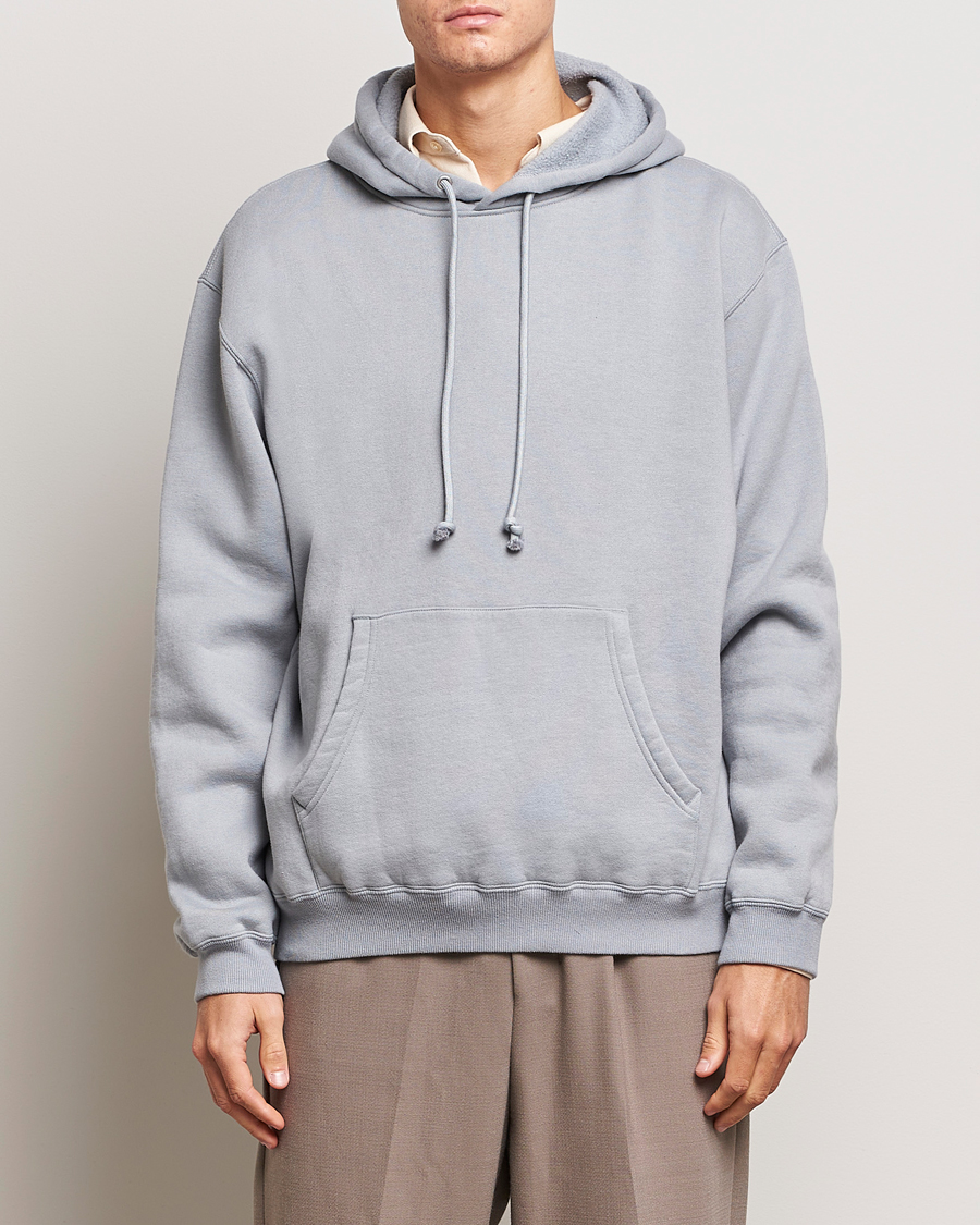 Auralee Smooth Soft Sweat Hoodie Blue Gray at CareOfCarl