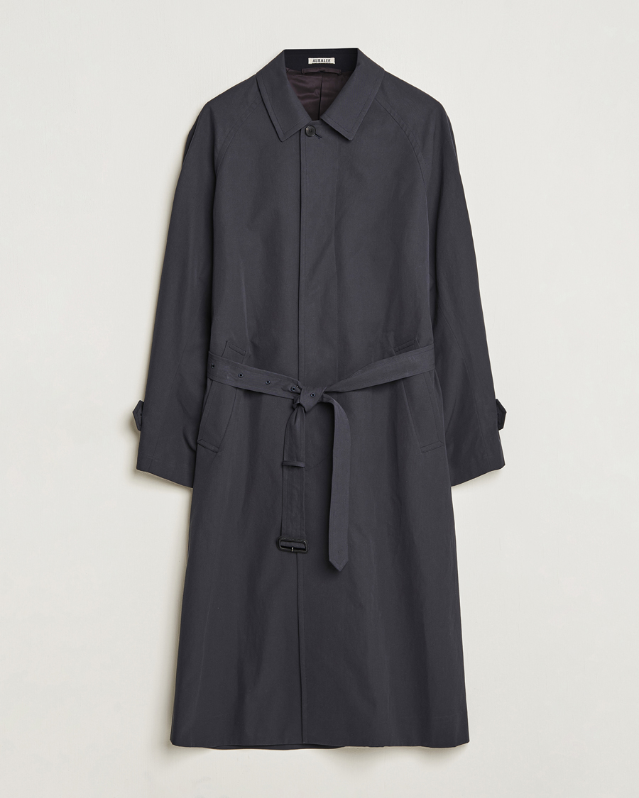 Auralee Finx Gabardine Trench Coat Black at CareOfCarl.com