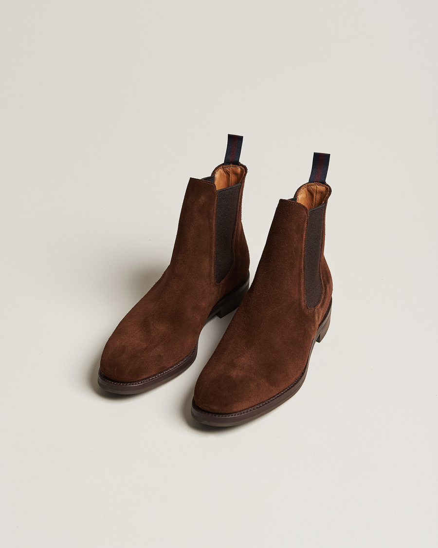 Sanders Liam Chelsea Boot Polo Snuff Suede at CareOfCarl.com