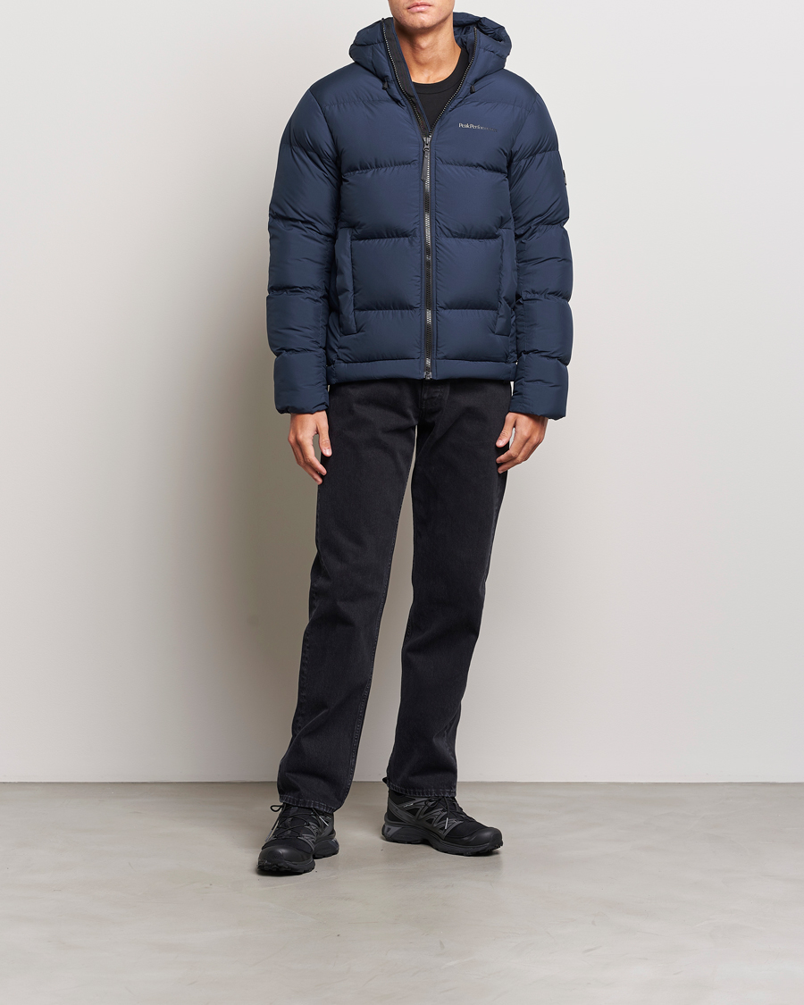 Peak Performance Rivel Down Hooded Jacket Blue Shadow at