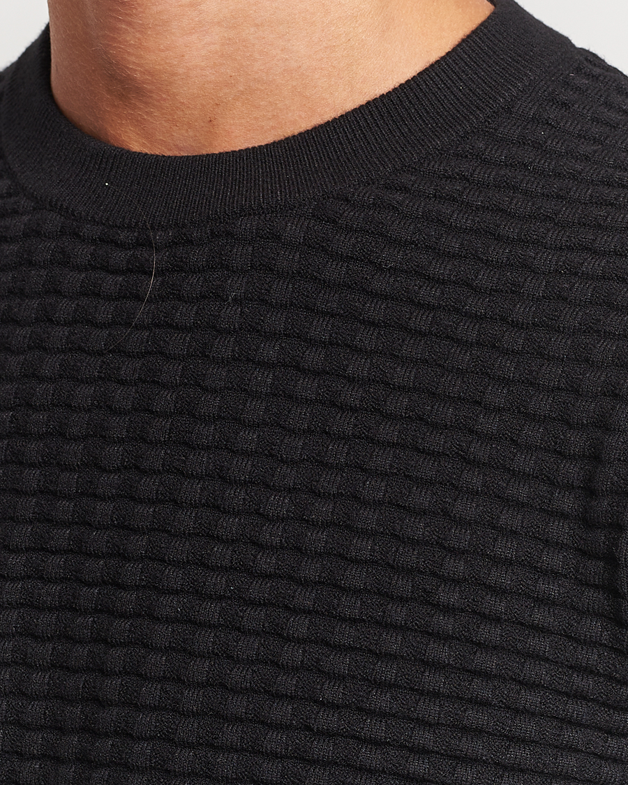 Samsøe & Samsøe Jules Waffle Knitted Crew Neck Black at CareOfCarl.com