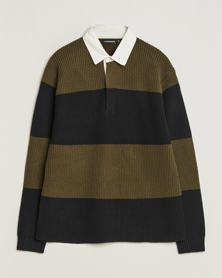 Men | Sweaters & Knitwear | J.Lindeberg | Larkspur Knitted Rugby Black
