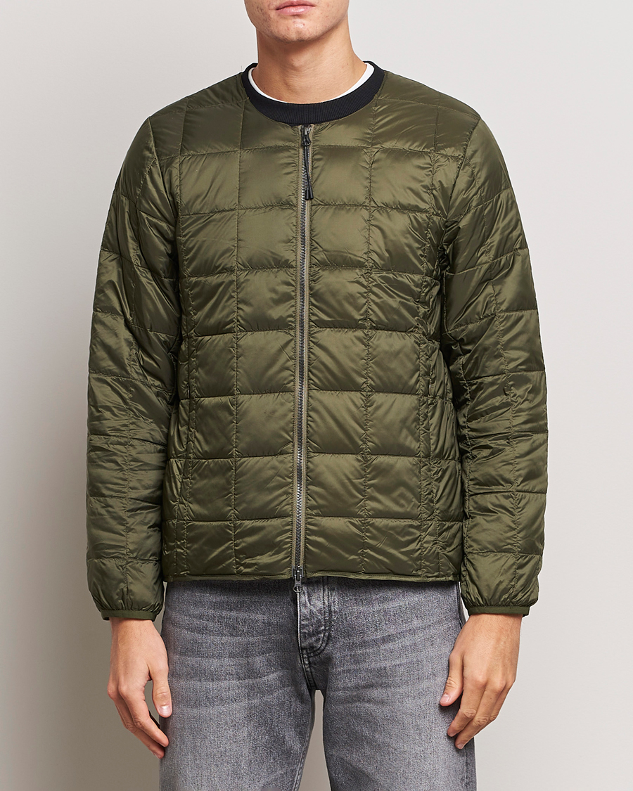 TAION Military Crew Neck Down Jacket Dark Olive at CareOfCarl.com