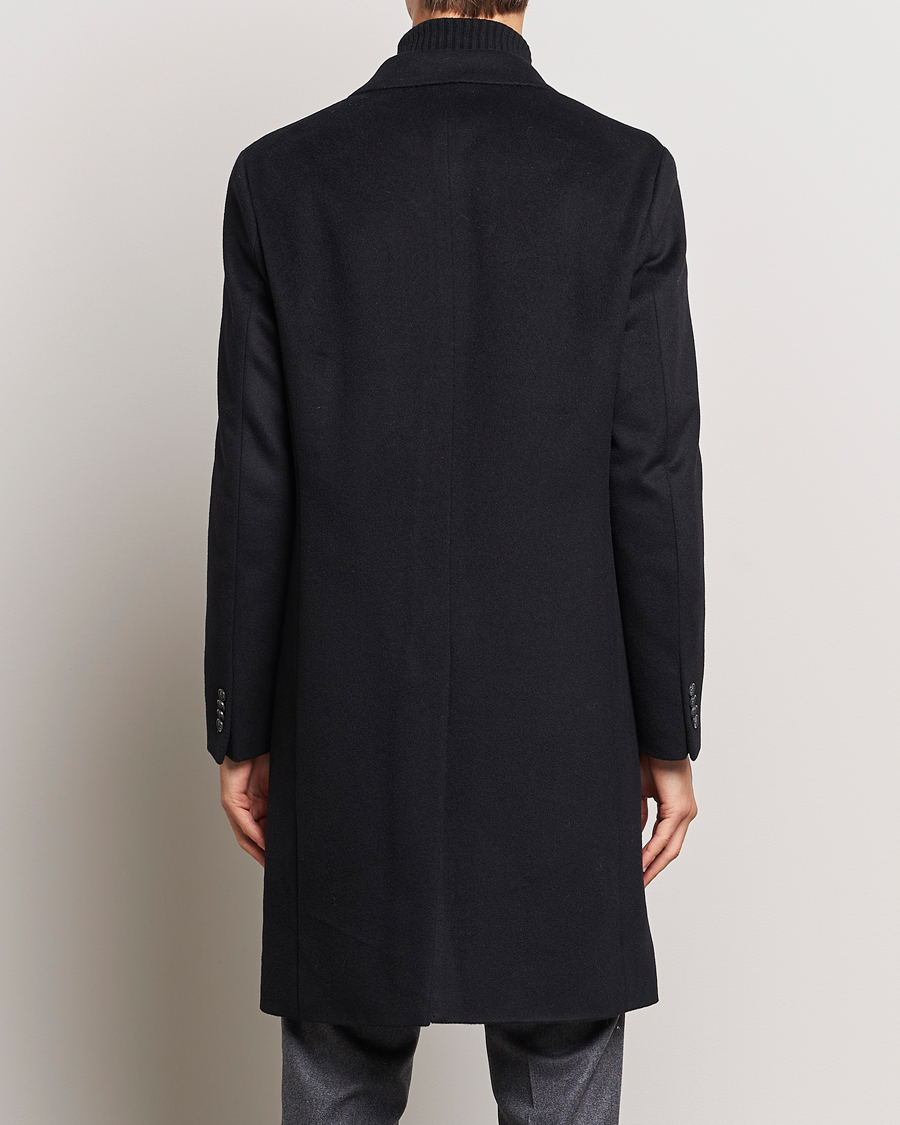 Oscar Jacobson Shaw Wool/Cashmere Coat Black at CareOfCarl.com