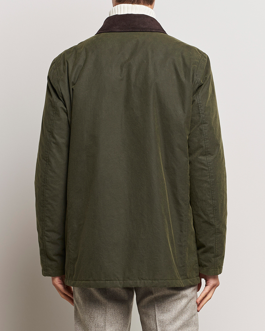 Oscar Jacobson Colewyn Waxed Padded Jacket Olive at CareOfCarl.com