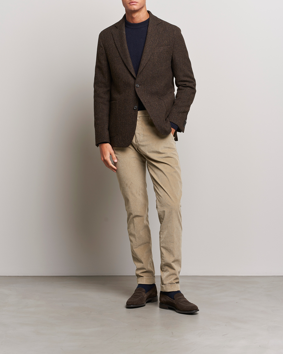 Herringbone tweed blazer top mens