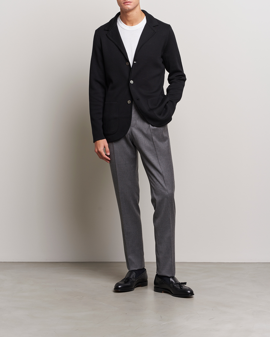 Stenströms Milano Knitted Merino Blazer Black at CareOfCarl.com