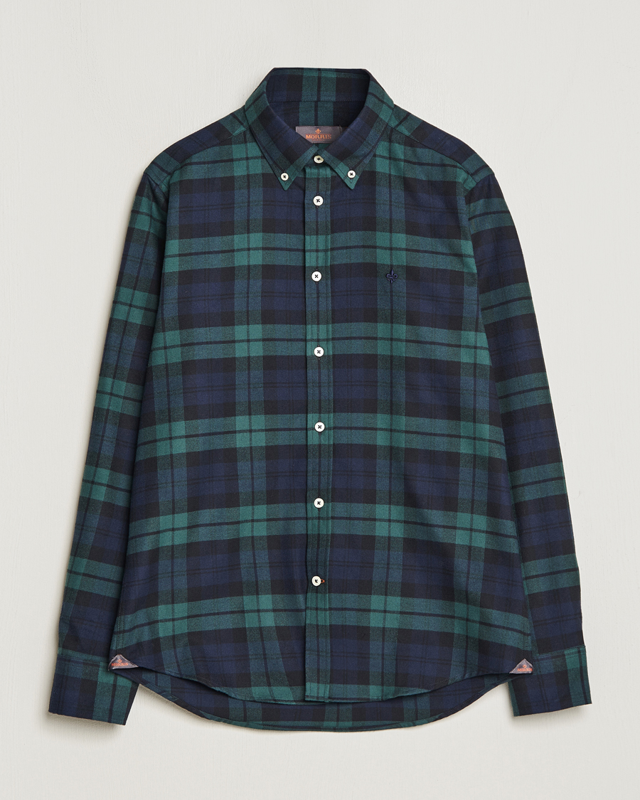 GANT Regular Fit Flannel Checked Shirt Dark Cactus at CareOfCarl.com