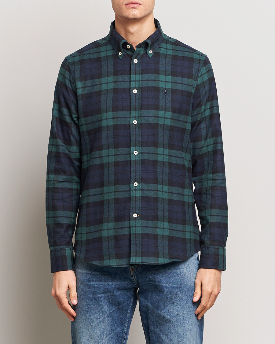 Morris Brushed Tartan Shirt Navy at CareOfCarl.com