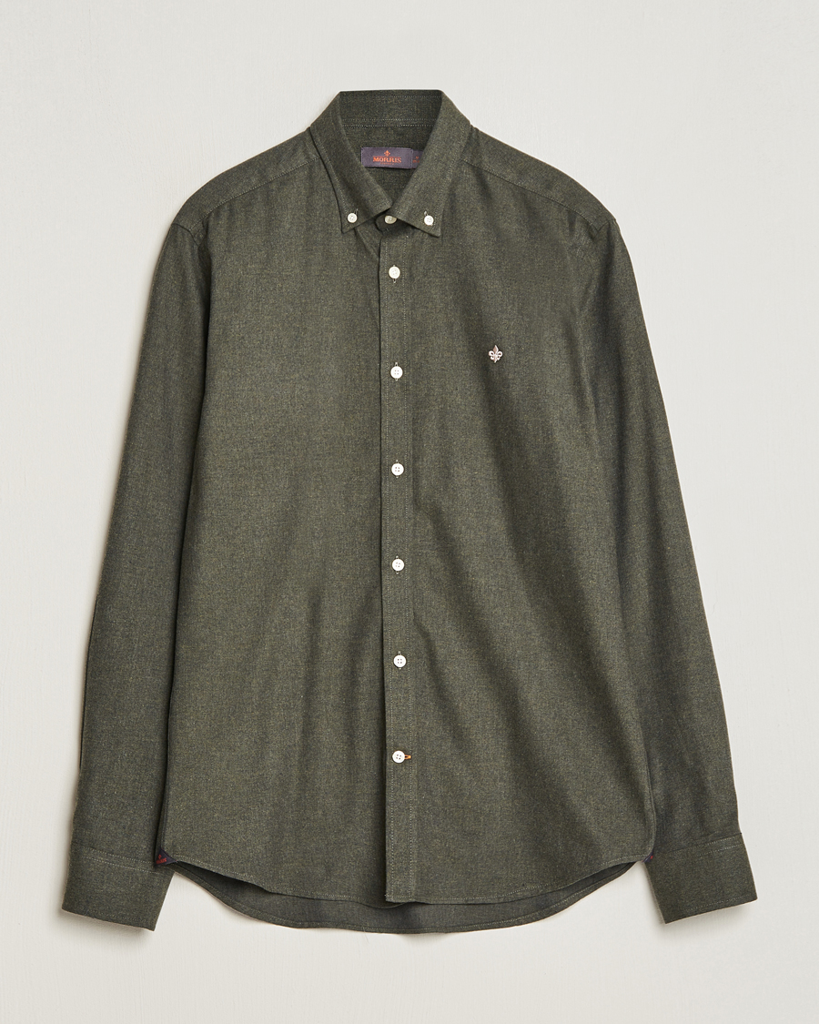 GANT Regular Fit Flannel Checked Shirt Dark Cactus at CareOfCarl.com