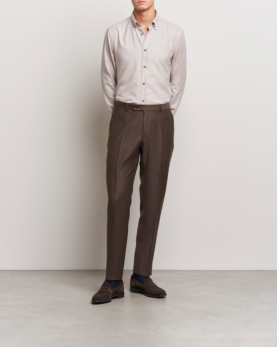 Men | Shirts | Morris | Flanell Check Shirt Khaki