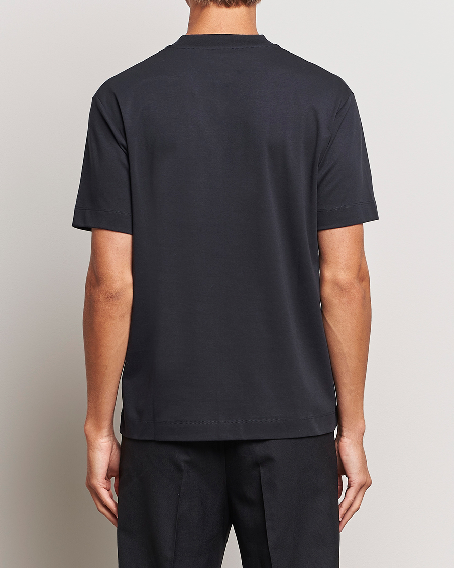 Sunspel Heavyweight Mock Neck T-Shirt Black at CareOfCarl.com