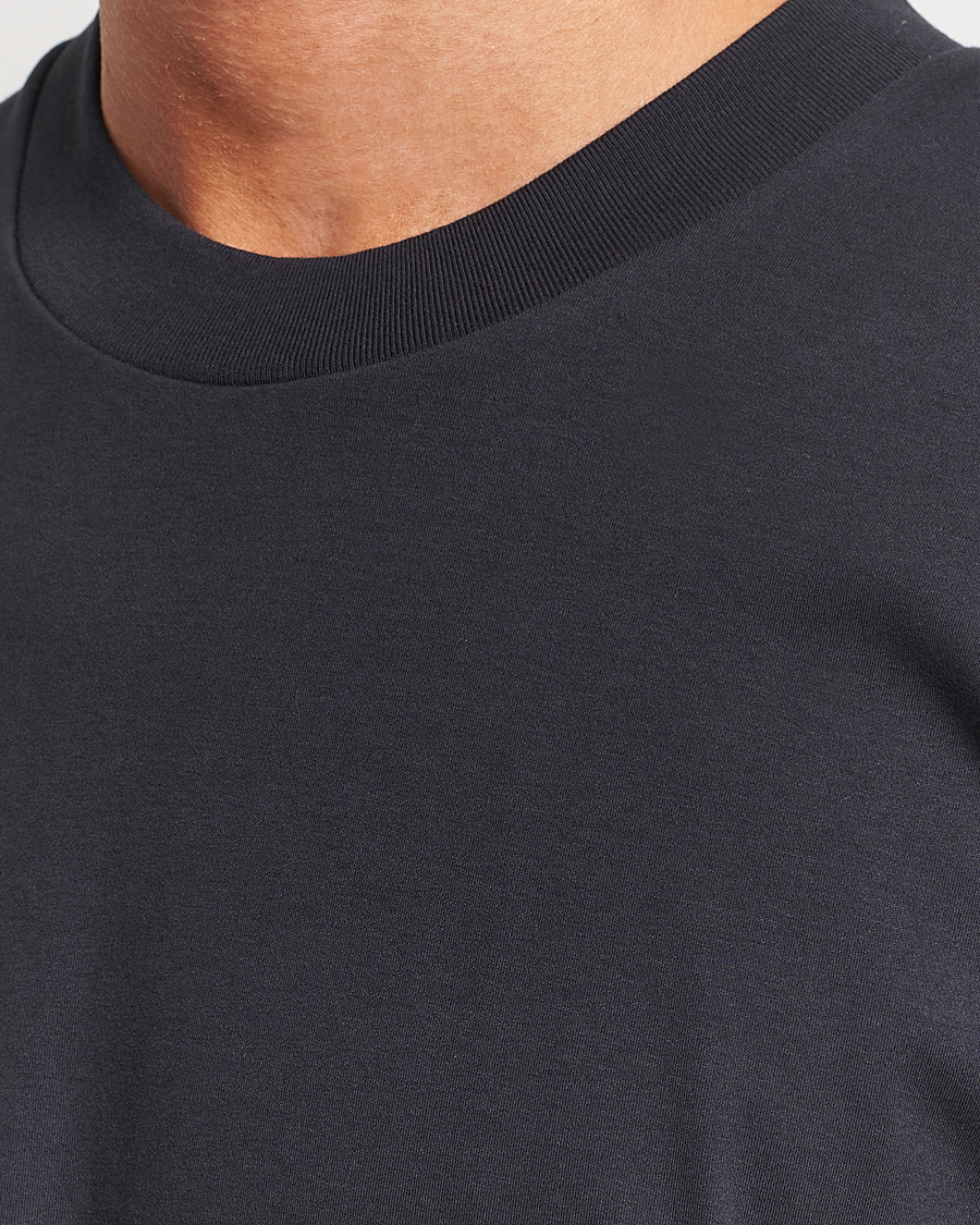 Sunspel Heavyweight Mock Neck T-Shirt Black at CareOfCarl.com