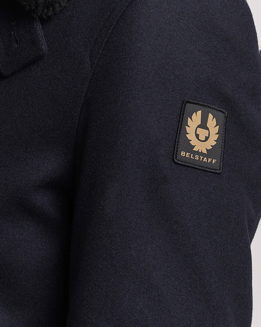 Men | Coats & Jackets | Belstaff | Ashridge Sherling Wool Peacoat Dark Ink