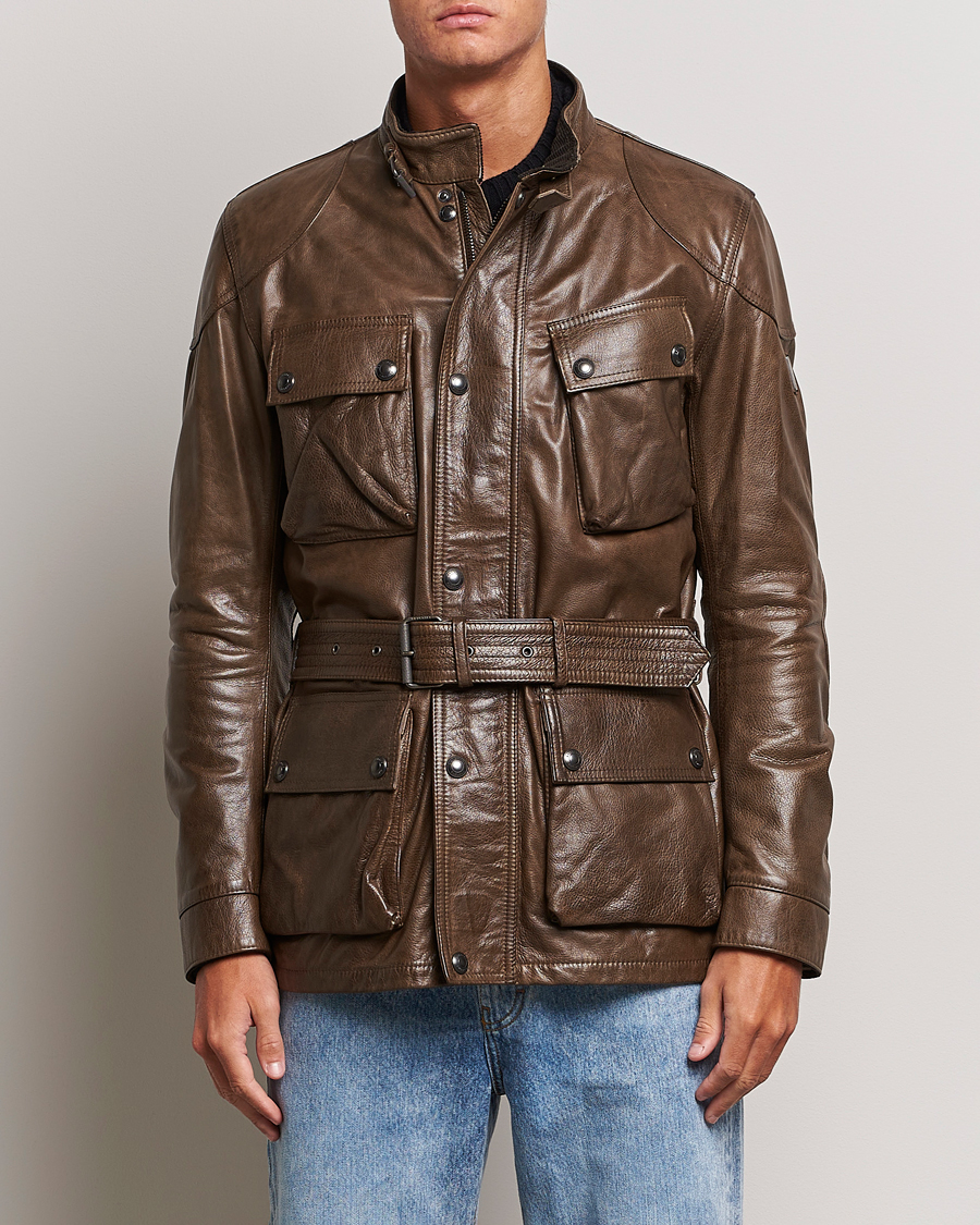 Belstaff Trailmaster Panther Leather Jacket Antique Bronze at