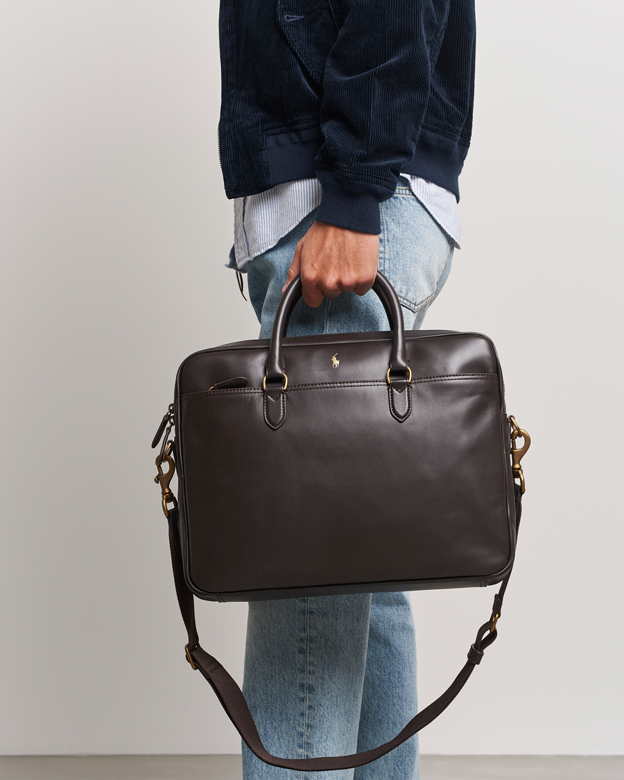 Men |  | Polo Ralph Lauren | Leather Briefcase Dark Brown