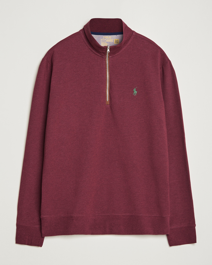 Polo Ralph Lauren Golf Terry Jersey Half Zip Sweater Wine Heather