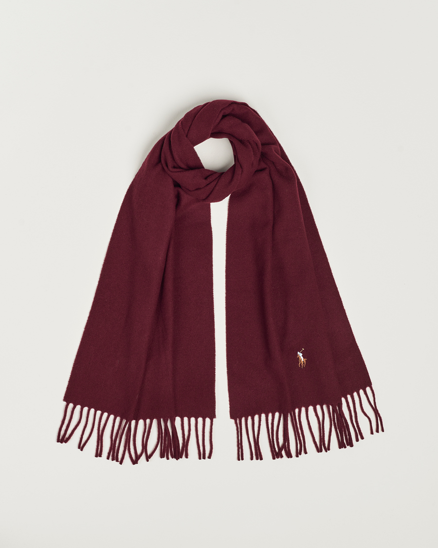 Polo Ralph Lauren Signature Wool Scarf Harvard Wine at CareOfCarl.com