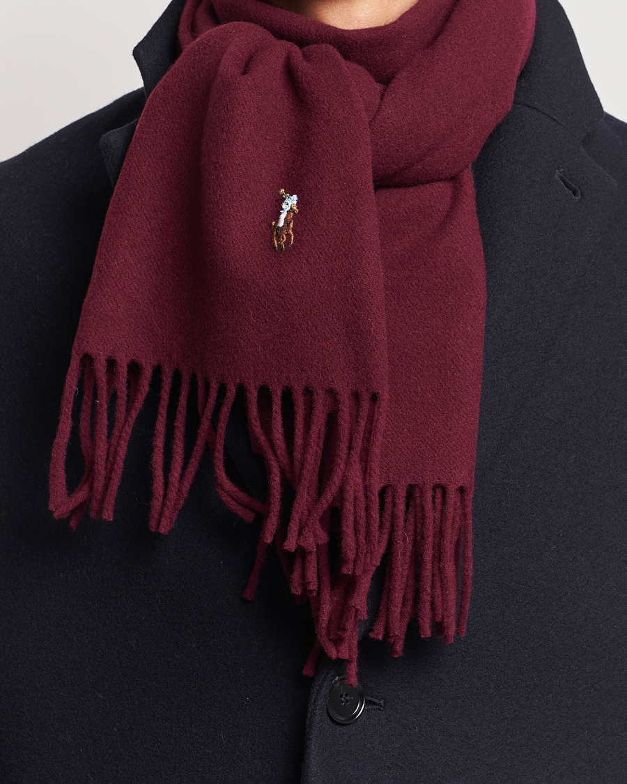 Polo Ralph Lauren Signature Wool Scarf Harvard Wine at CareOfCarl.com