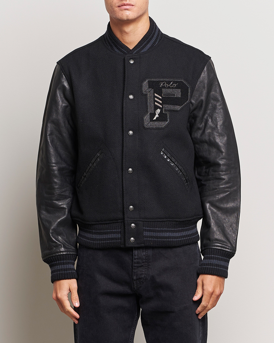 Black polo hotsell bomber jacket