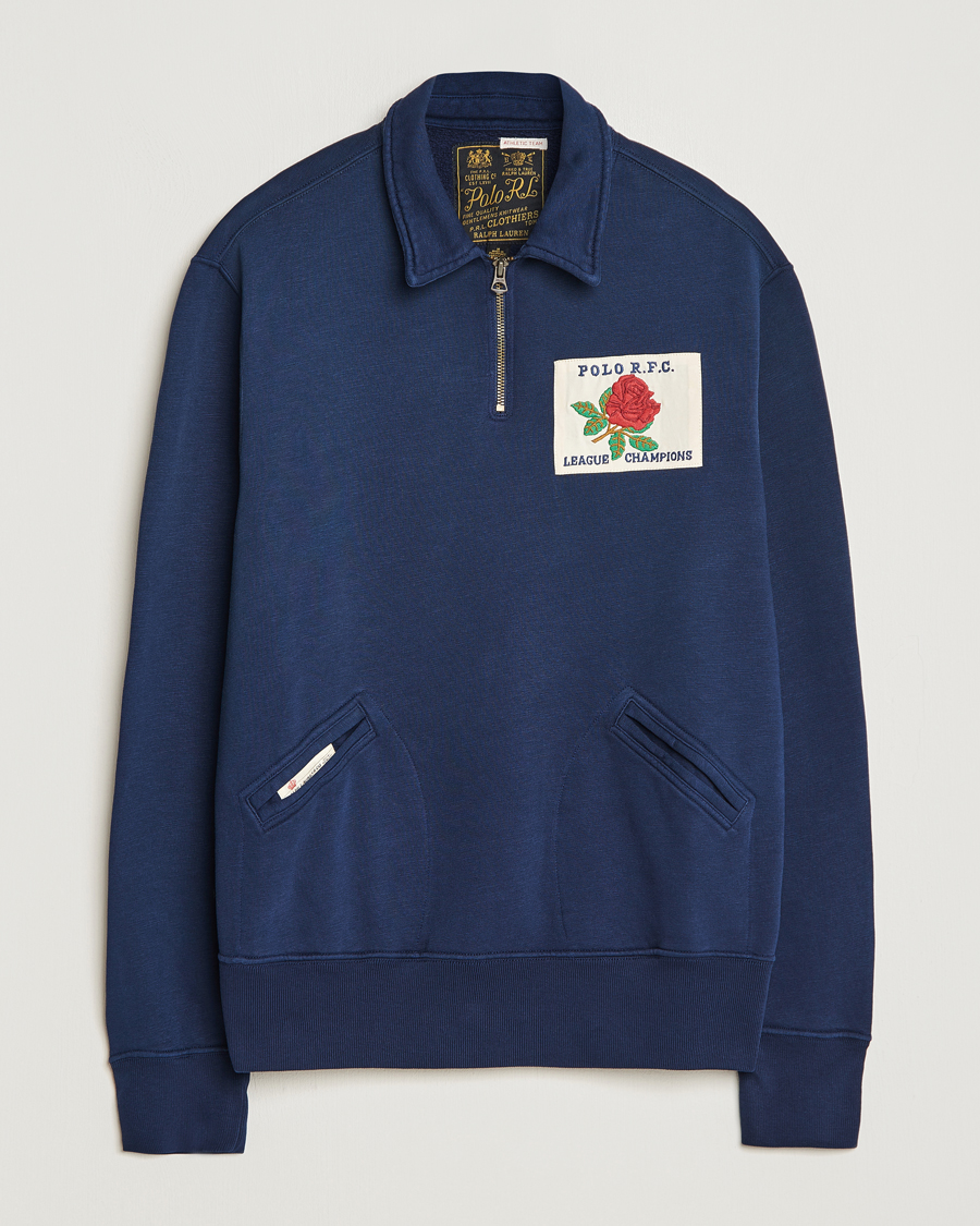 Polo Ralph Lauren Logo Cotton Half Zip Cruise Navy at CareOfCarl.com