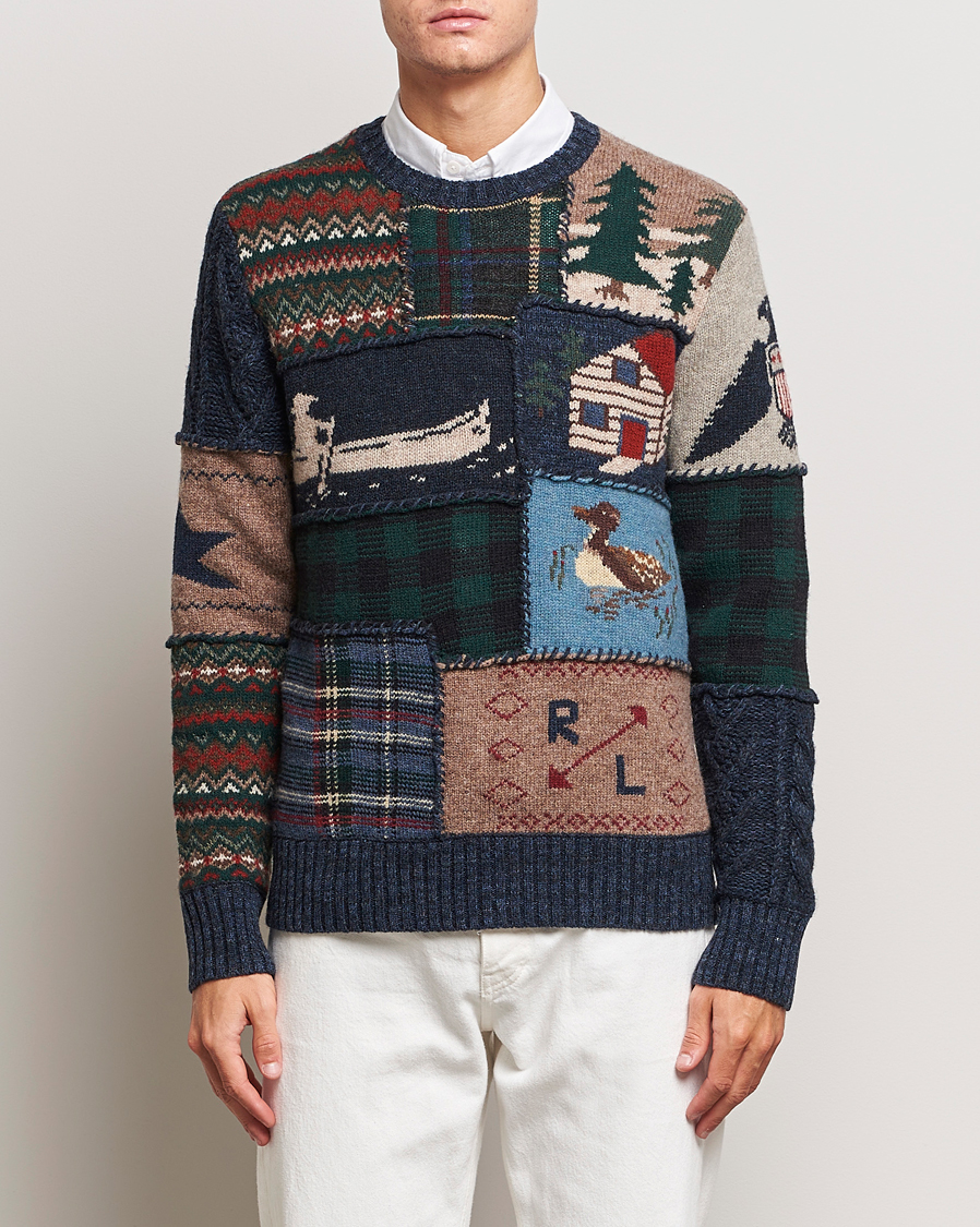 Polo Ralph Lauren Wool Patchwork Knitted Sweater Multi