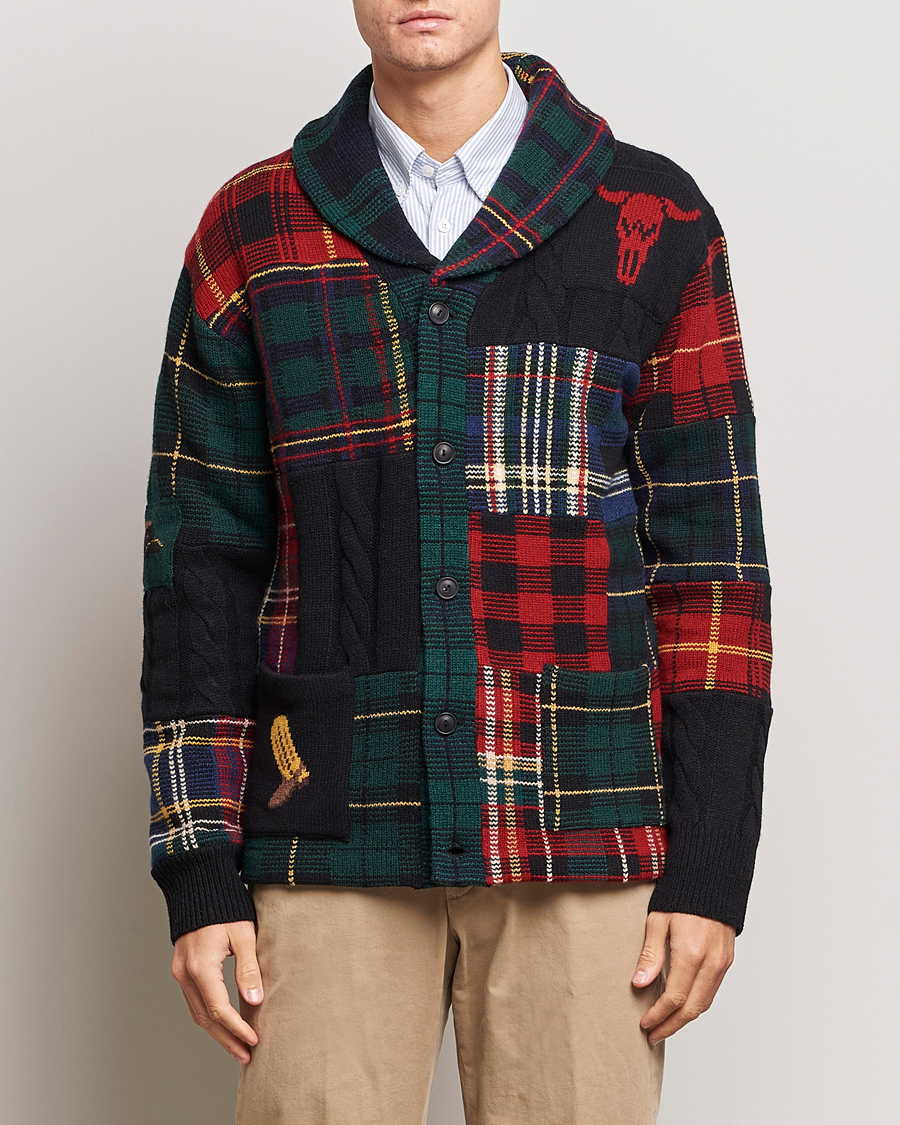 Mens patchwork outlet cardigan