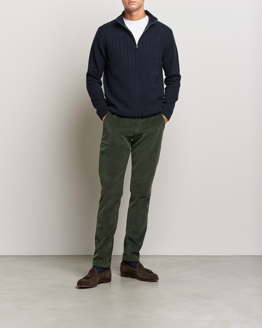 Olive Cotton Corduroy Games Trousers – Drakes