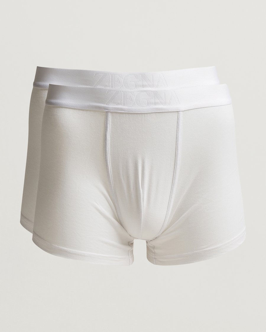 Zegna 2-Pack Stretch Cotton Boxers White at