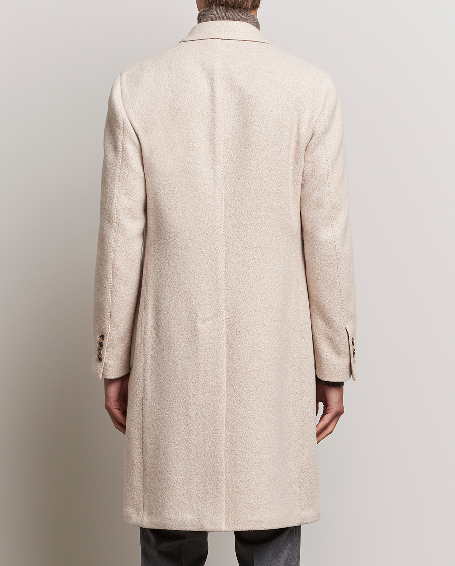 Lardini Wool/Silk/Cashmere Double Breasted Coat Beige at