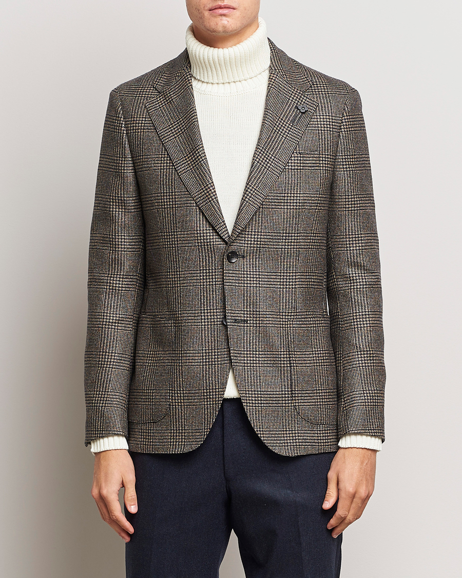 Lardini Wool/Silk/Cashmere Double Breasted Coat Beige at