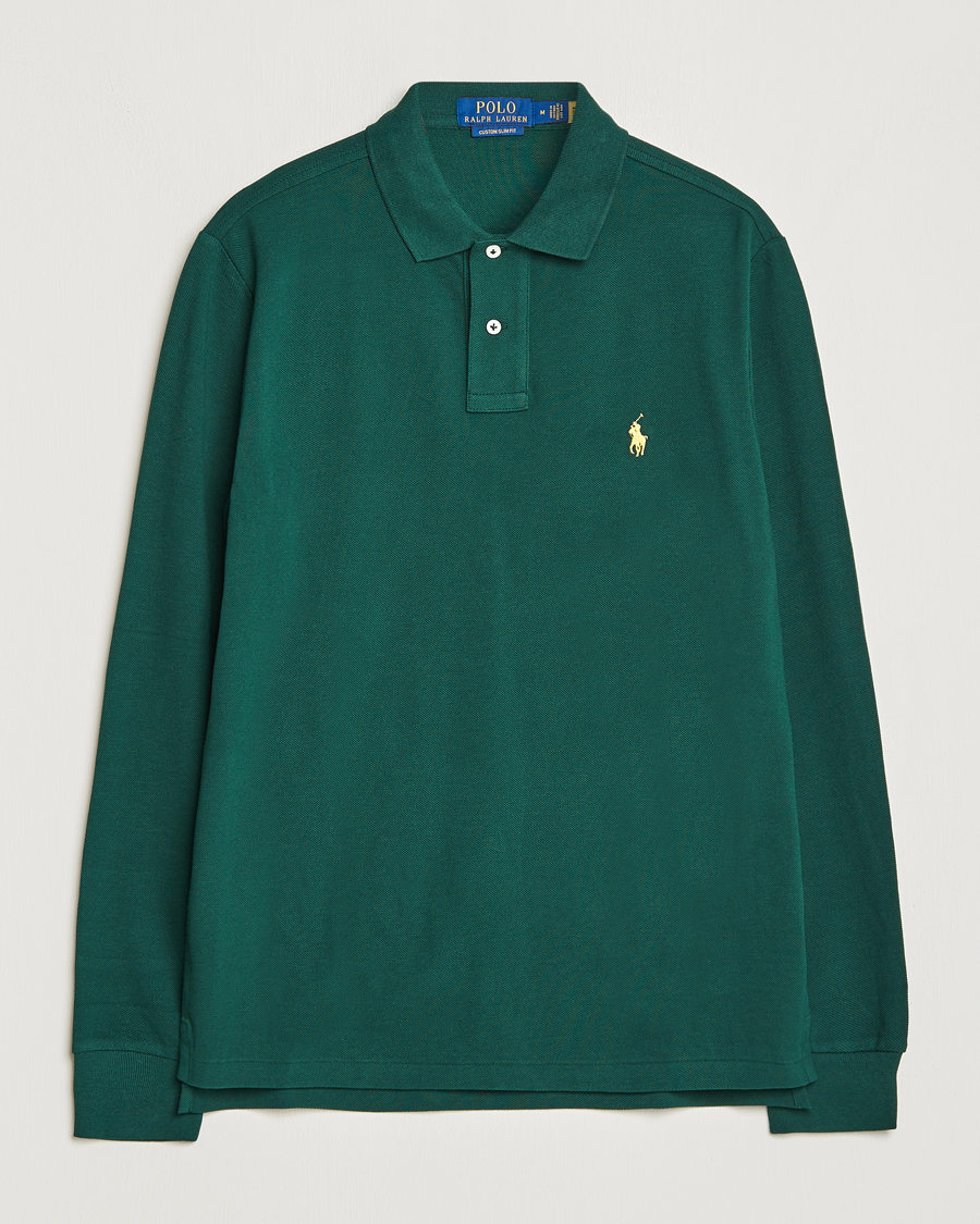 Green long sleeve outlet polo shirt