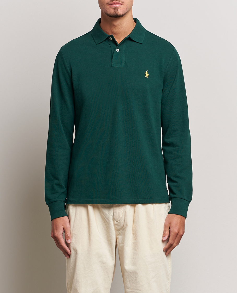 Ralph lauren long sales sleeve polo green